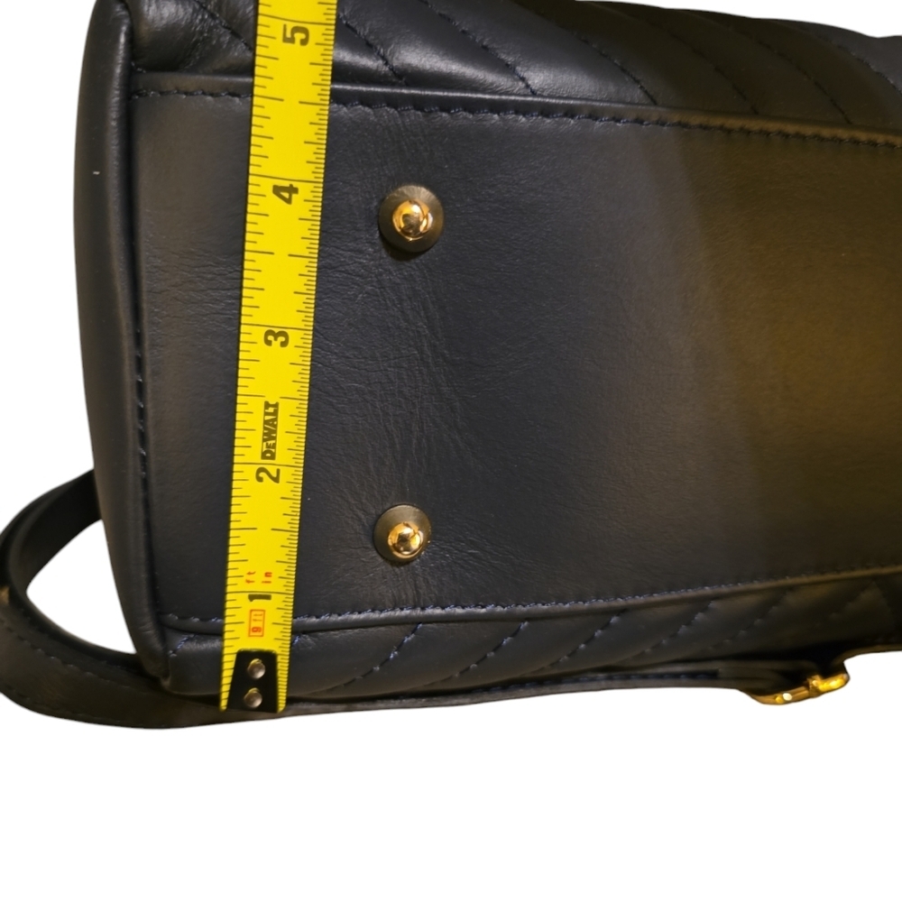 *New* Persaman New York Navy Blue Leather Tote - Picture 9 of 9